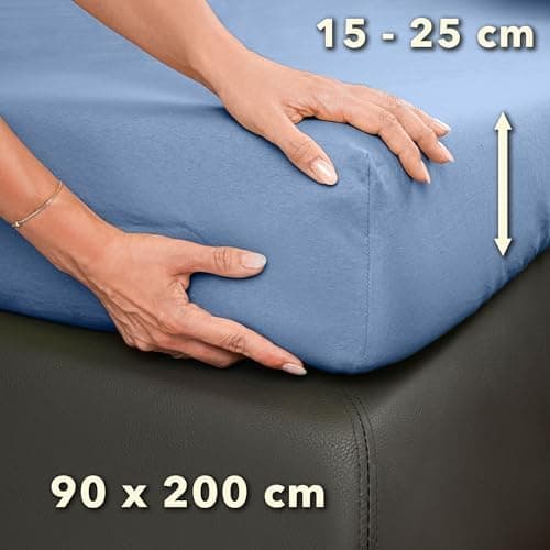 STUDIO Basic Spannbettlaken 200×220 cm – Jersey aus 100% gekämmter Baumwolle, elastisch & bügelfrei, passend für Matratz