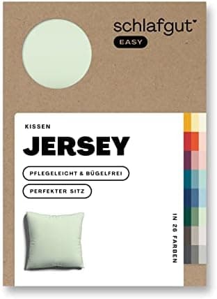 Schlafgut Easy Jersey Kissenbezug 40 x 40 cm – 100% Baumwolle, superweich & atmungsaktiv, Green Mid