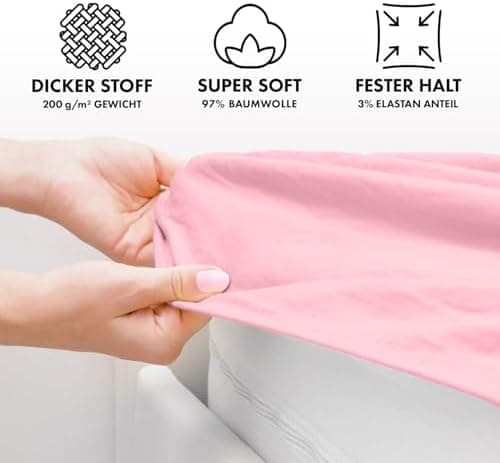 Jacobson Premium Spannbettlaken – Jersey-Baumwolle 200 g/m² mit Elasthan, 180x200–200x200 cm