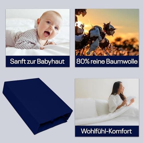 Elastisches Jersey-Spannbettlaken 90x180 cm – 100% Baumwolle, kuschelig warm