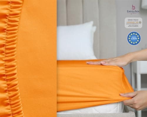 BEAUTEX Spannbetttuch aus Baumwolle – Premium Jersey 160 g/m², OEKO‑TEX STANDARD 100