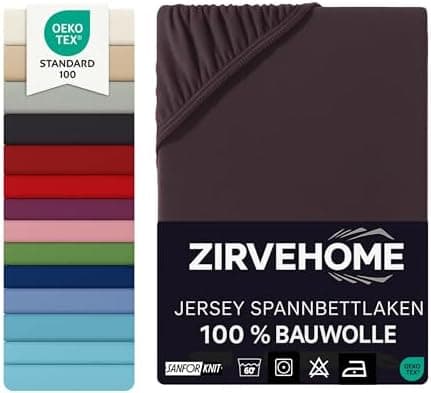 Spannbettlaken 120x200 cm – Jersey 100% Baumwolle – für Matratzen bis 25 cm Höhe