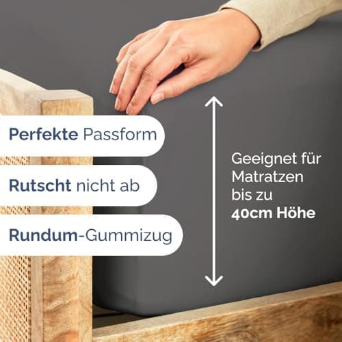 Spannbettlaken 180x200 cm – Extra tiefes Spannbetttuch bis 40 cm (16") – Weiche gebürstete Mikrofaser, knitterfrei & sch