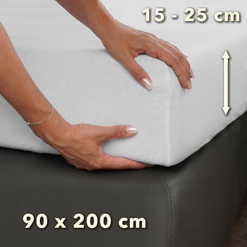 STUDIO Basic Spannbettlaken 200×220 cm – Jersey aus 100% gekämmter Baumwolle, elastisch & bügelfrei, passend für Matratz