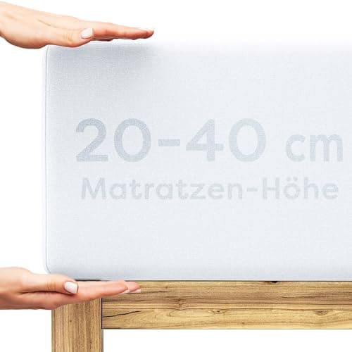 Wolkenfeld Spannbettlaken 180x200–200x220 cm | Premium Jersey-Baumwolle mit 5% Lycra | Für Matratzen bis 40 cm – Anthraz
