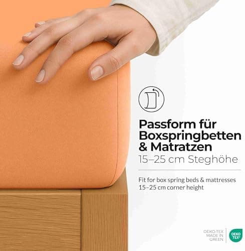 etérea Jersey-Spannbettlaken 80x200 cm Weiß – 100% Baumwolle, OEKO-TEX MADE IN GREEN & STANDARD 100