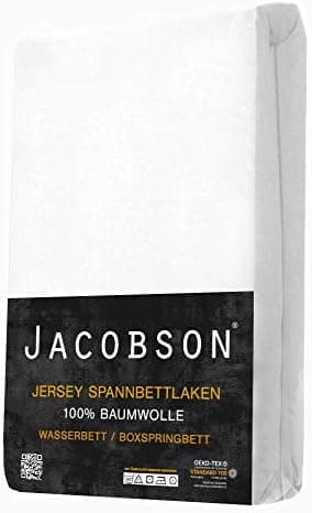 Jacobson Spannbettlaken für Wasserbett & Boxspringbett – 180 × 200 bis 200 × 220 cm