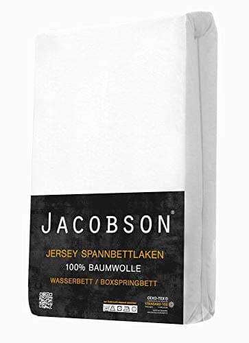 Jacobson Spannbettlaken für Wasserbett & Boxspringbett – 180 × 200 bis 200 × 220 cm