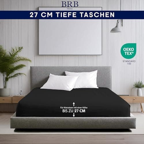 Spannbettlaken 90×200 cm – 100% Baumwolle (Oeko‑TEX) – für dicke Matratzen bis 27 cm