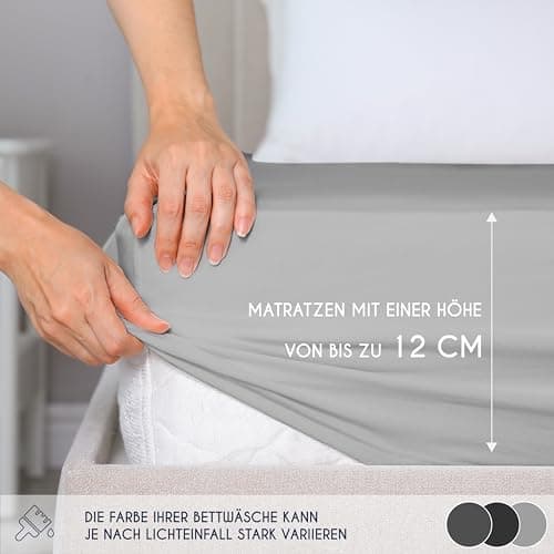 Dreamzie Spannbettlaken 90x190/200 cm – 100% Jersey‑Baumwolle, OEKO‑TEX STANDARD 100
