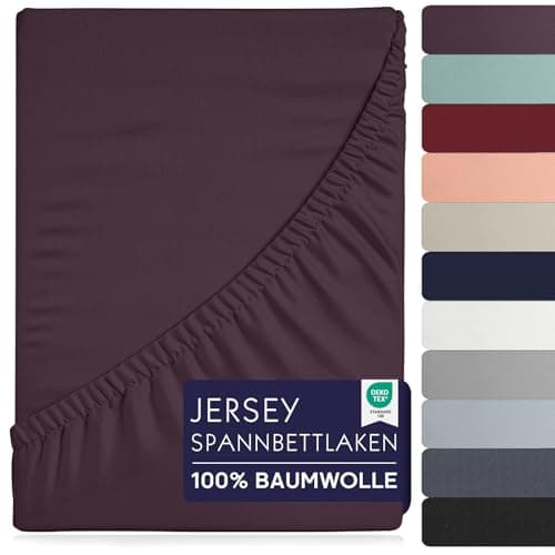 Spannbettlaken 90×200 cm – 100% Baumwolle (Oeko‑TEX) – für dicke Matratzen bis 27 cm