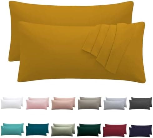 Kissenbezug 40x80 cm 2er Set – 100% Mikrofaser Beige, weich & bügelfrei mit Reißverschluss