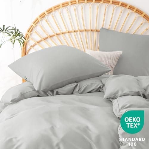 WAVVE Bettwäsche 135x200 – 4‑teiliges Mikrofaser‑Set Anthrazit (inkl. 2×80×80 cm Kissenbezüge) mit Reißverschluss, OEKO‑