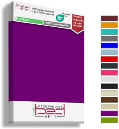 120x200 cm Jersey-Spannbettlaken – 100% Baumwolle, Weiß