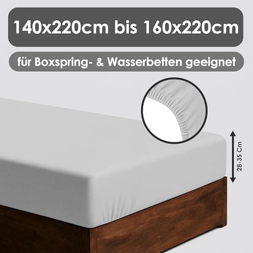 Jersey-Spannbettlaken / Spannbetttuch – 100% Baumwolle, 180x200–200x200 cm