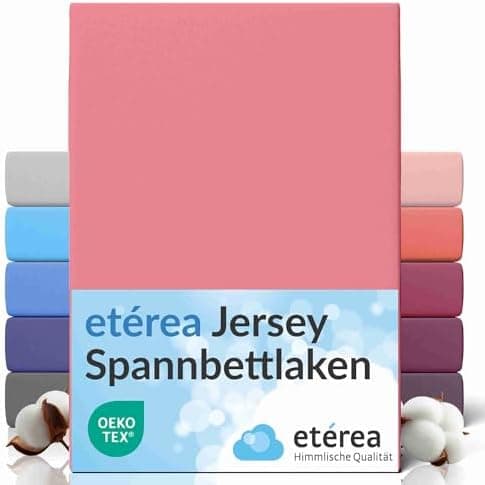 etérea Jersey-Spannbettlaken 80x200 cm Weiß – 100% Baumwolle, OEKO-TEX MADE IN GREEN & STANDARD 100
