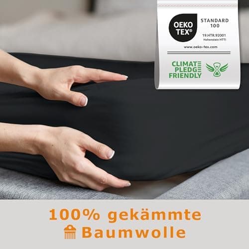 home4good Spannbettlaken 120x200 cm – Jersey 100% Baumwolle (OEKO-TEX STANDARD 100) – für Matratzenhöhe 15–25 cm, Weiß
