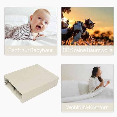 Elastisches Jersey-Spannbettlaken 90x180 cm – 100% Baumwolle, kuschelig warm