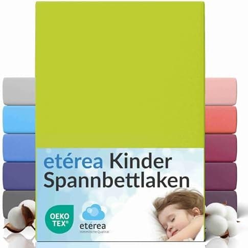 etérea Jersey-Spannbettlaken 80x200 cm Weiß – 100% Baumwolle, OEKO-TEX MADE IN GREEN & STANDARD 100