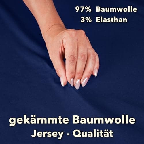 STUDIO Spannbettlaken Jersey – 97 % Baumwolle / 3 % Elastan – 120×200 / 120×220 / 130×200 / 130×220 cm, passend für Matr