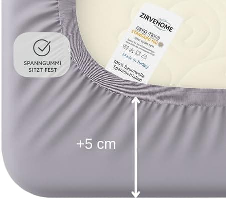 Spannbettlaken 120x200 cm – Jersey 100% Baumwolle – für Matratzen bis 25 cm Höhe