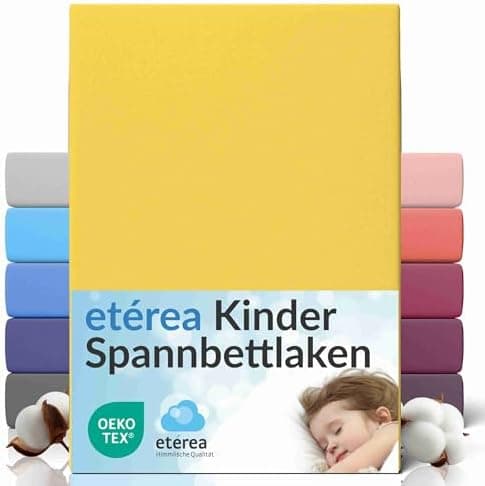etérea Jersey-Spannbettlaken 80x200 cm Weiß – 100% Baumwolle, OEKO-TEX MADE IN GREEN & STANDARD 100