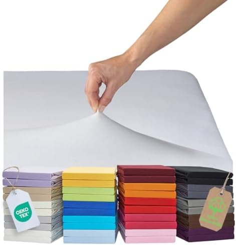 MALIKA® Spannbettlaken 120x200 cm – Jersey-Baumwolle Spannbetttuch, passend für Matratzen bis 28 cm