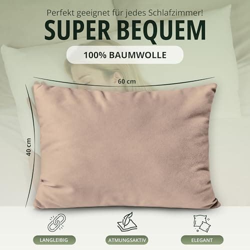 NatureMark Jersey Kissenbezüge – weich & atmungsaktiv, hautfreundlich – 40x40 cm, Anthrazit
