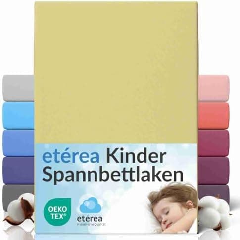 etérea Jersey-Spannbettlaken 80x200 cm Weiß – 100% Baumwolle, OEKO-TEX MADE IN GREEN & STANDARD 100