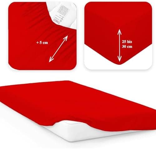 120x200 cm Jersey-Spannbettlaken – 100% Baumwolle, Weiß