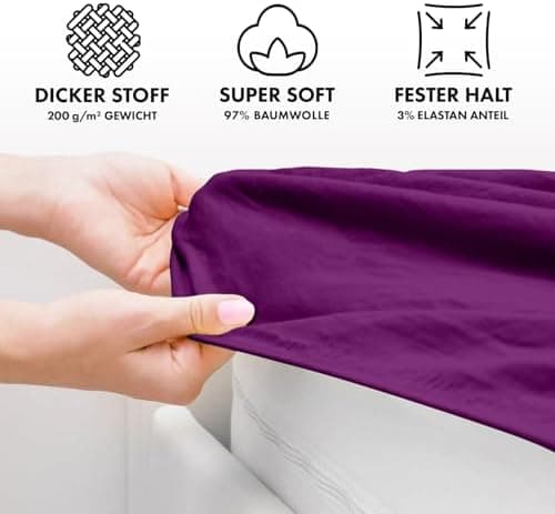 Jacobson Premium Spannbettlaken – Jersey-Baumwolle 200 g/m² mit Elasthan, 180x200–200x200 cm