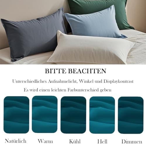 Kissenbezug 40x80 cm 2er Set – 100% Mikrofaser Beige, weich & bügelfrei mit Reißverschluss