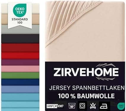 Spannbettlaken 120x200 cm – Jersey 100% Baumwolle – für Matratzen bis 25 cm Höhe