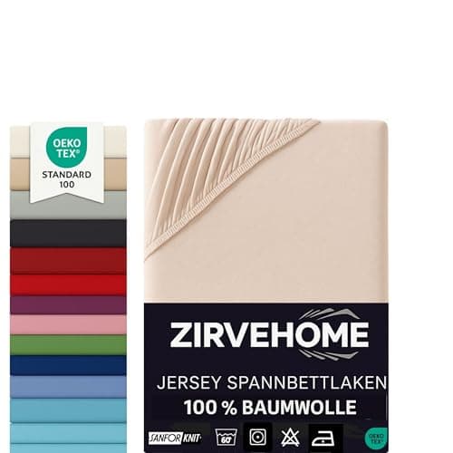 Spannbettlaken 120x200 cm – Jersey 100% Baumwolle – für Matratzen bis 25 cm Höhe
