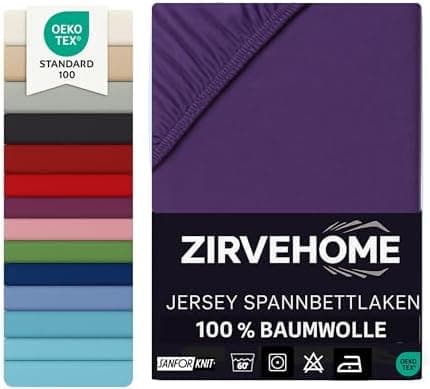 Spannbettlaken 120x200 cm – Jersey 100% Baumwolle – für Matratzen bis 25 cm Höhe