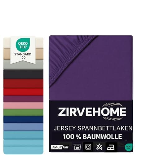 Spannbettlaken 120x200 cm – Jersey 100% Baumwolle – für Matratzen bis 25 cm Höhe