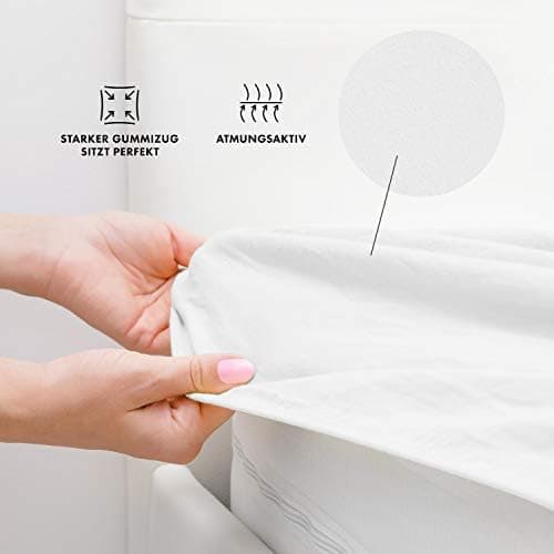 Jacobson Premium Frottee-Spannbettlaken aus Baumwolle, 200 g/m² (120–130 x 200 cm) – Grau