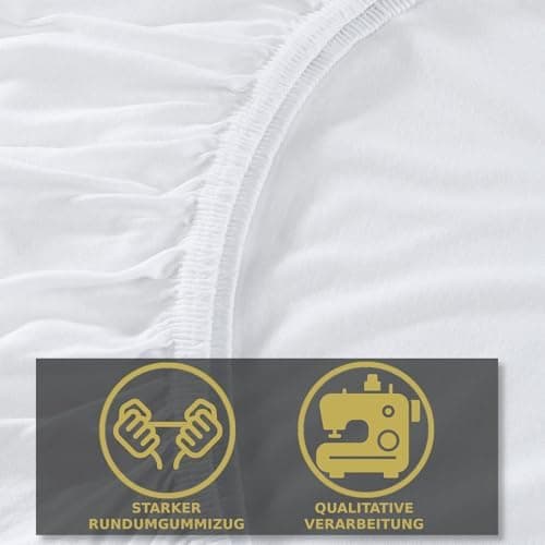 MALIKA® Spannbettlaken 120x200 cm – Jersey-Baumwolle Spannbetttuch, passend für Matratzen bis 28 cm