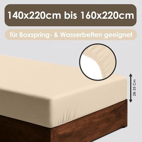 Jersey-Spannbettlaken / Spannbetttuch – 100% Baumwolle, 180x200–200x200 cm