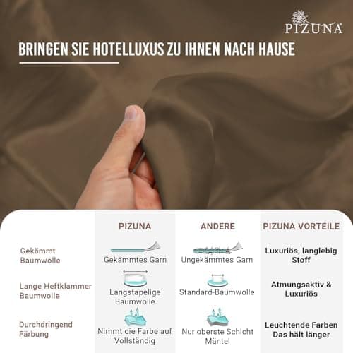 Pizuna Kissenbezüge 2er-Pack 40 x 80 cm Dunkelblau – 100% Langstapel-Baumwolle, 400 Fadenzahl