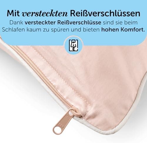 Cloudpillo Kissenbezug 40x80 cm 2er‑Pack – Premium atmungsaktive Baumwolle, ultraweich, mit Reißverschluss, antibakterie