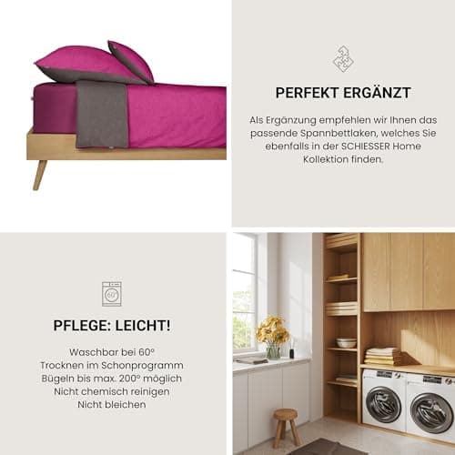 Schiesser Spannbettlaken Jessi – 100% gekämmte Baumwolle aus nachhaltiger Produktion | 180–190×200 cm, Matratzenhöhe bis
