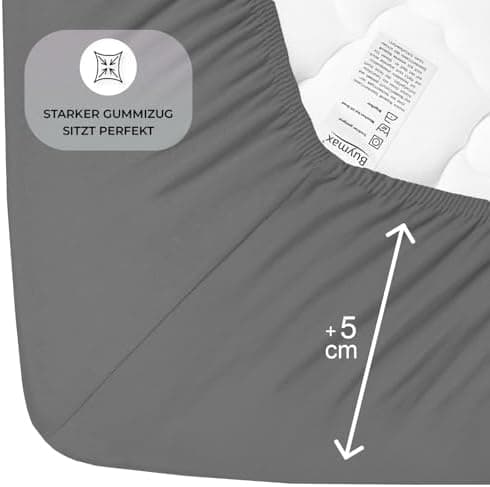 Buymax® Spannbettlaken 90 x 200 cm – 100% Baumwolle (Jersey) – für Matratzen bis 25 cm