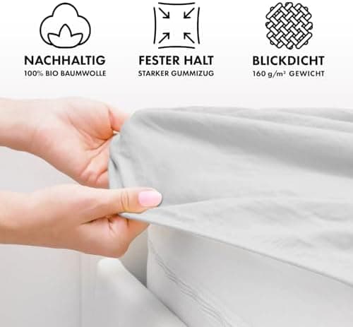 Jacobson Spannbettlaken 180×200 cm – GOTS‑zertifizierte Bio‑Baumwolle