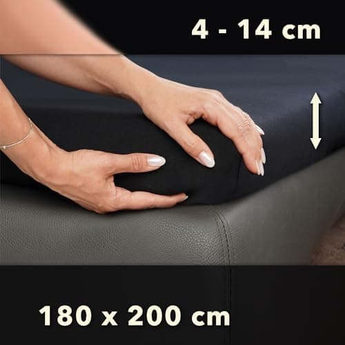 STUDIO Basic Spannbettlaken 200×220 cm – Jersey aus 100% gekämmter Baumwolle, elastisch & bügelfrei, passend für Matratz