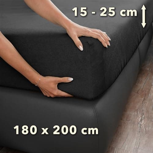 STUDIO Basic Frottee-Spannbettlaken 90 x 200 cm – weiches 80% Baumwolle/20% Polyester, elastisch & bügelfrei, OEKO-TEX f