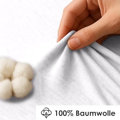 Jersey-Spannbettlaken / Spannbetttuch – 100% Baumwolle, 180x200–200x200 cm