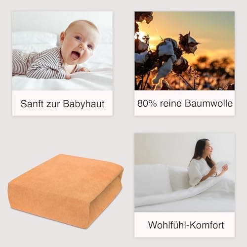 Elastisches Jersey-Spannbettlaken 90x180 cm – 100% Baumwolle, kuschelig warm