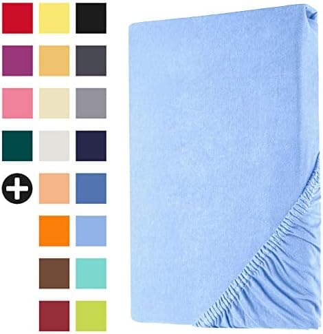 Heim24h Spannbettlaken 120x200 cm (bis 30 cm) – 100% Baumwolle Jersey, Schwarz