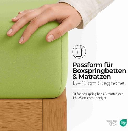 etérea Jersey-Spannbettlaken 80x200 cm Weiß – 100% Baumwolle, OEKO-TEX MADE IN GREEN & STANDARD 100